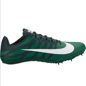 Men’s Nike Athletic Track Cleats Zoom Rival S 9 Green & White Shoes Size 15 NWT